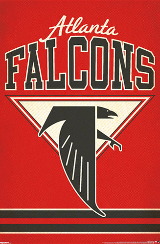 Atlanta Falcons Retro-1970s-Style Official NFL Football Team Logo Poster - Costacos Sports