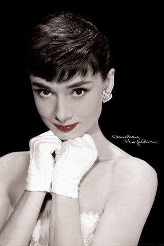 Audrey Hepburn "Red Lips" Classic Signature Series 24x36 Wall POSTER - Pyramid International