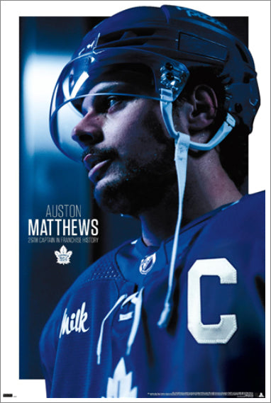 Auston Matthews "Captain" Toronto Maple Leafs Official NHL Wall POSTER - Costacos 2024