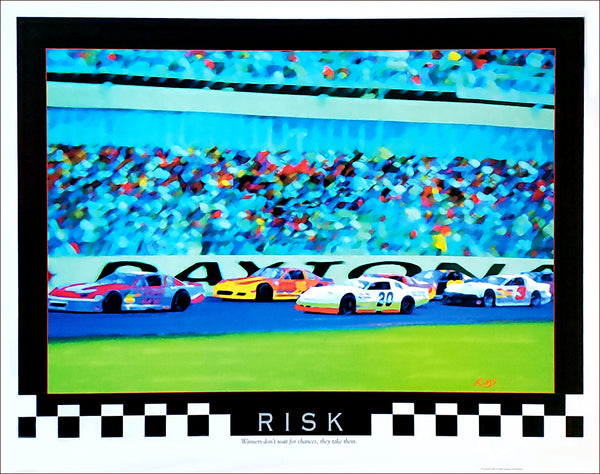 Auto Racing "Risk" NASCAR-Style Inspirational Motivational Poster - Front Line