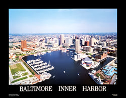 Baltimore, Maryland INNER HARBOR 22x28 Poster Print - Aerial Views by Mike Smith