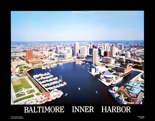 Baltimore, Maryland INNER HARBOR 22x28 Poster Print - Aerial Views by Mike Smith