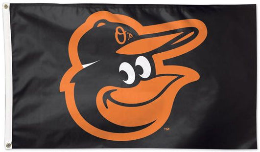 Baltimore Orioles Bird-on-Black-Style Official MLB Baseball Deluxe 3'x5' Flag - Wincraft Inc.