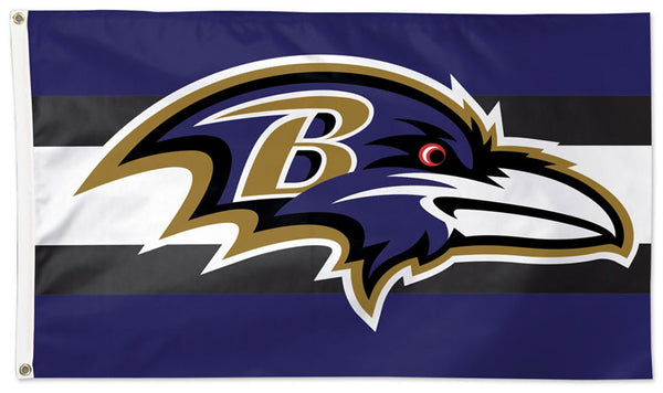 Baltimore Ravens Official NFL Football Team Horizontal-Stripes-Design DELUXE 3'x5' FLAG - Wincraft