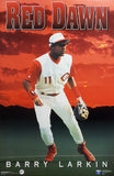 Barry Larkin "Red Dawn" Cincinnati Reds 1993 MLB Theme Action Poster - Costacos Final Stock Collection