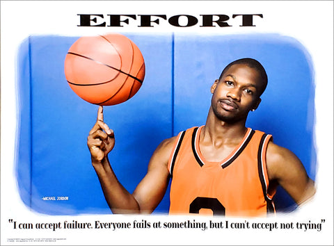 Basketball "Effort" (Michael Jordan Quote) Motivational Poster - Jaguar