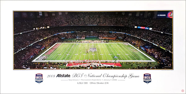 NCAA Football BCS National Championship Game 2008 (LSU vs Ohio State) Panoramic Poster Print - Rick Anderson