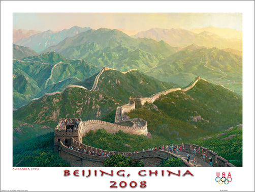 Beijing 2008 Summer Olympic Games "Great Wall Torch Run" Poster - Fine Art Ltd.