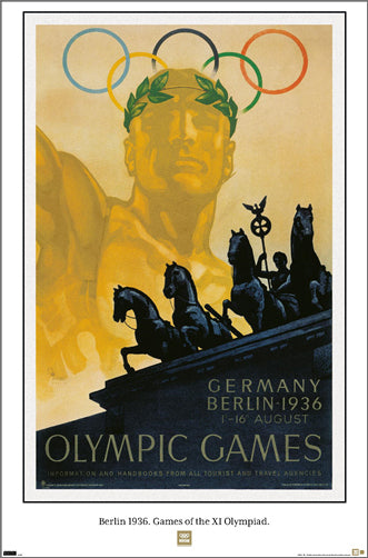 Berlin Germany 1936 Summer Olympic Games Official IOC Commemorative Poster Reproduction