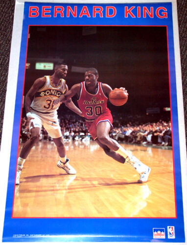 Bernard King "Superstar" (1991) Washington Bullets NBA Action Poster - Starline Inc.
