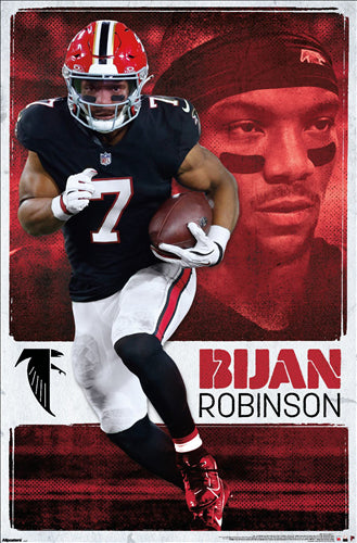 Bijan Robinson "Action" Atlanta Falcons NFL Action Poster - Costacos 2026