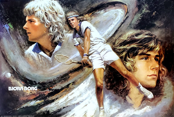 Bjorn Borg "Superstar" Vintage Original Tennis Wall Poster - Minerva A/S 1975