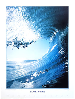 Surfing "Blue Curl" Ocean Wave Poster Print - Creation Captured