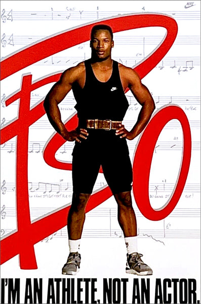 Bo Jackson "I'm An Athlete, Not An Actor" Vintage Original Nike Poster (1991)
