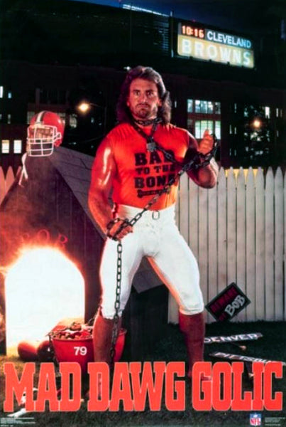 Bob Golic "Mad Dawg Golic" Cleveland Browns Vintage Original 1988 NFL Theme Poster - Costacos Final Stock Collection