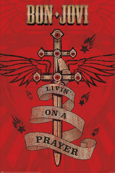 Bon Jovi "Livin' On A Prayer" Iconic Music Tribute Poster - Pyramid International