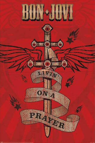 Bon Jovi "Livin' On A Prayer" Iconic Music Tribute Poster - Pyramid International