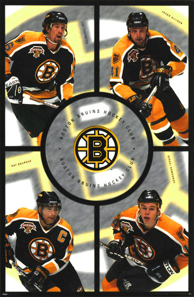 Boston Bruins "Center Ice" Poster (Bourque, Thornton, Allison, Samsonov) - Costacos 1998