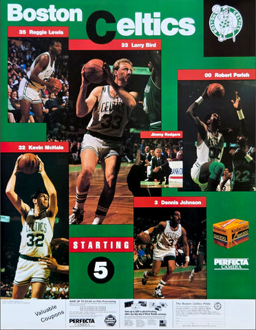 Boston Celtics "Starting Five" NBA Basketball Poster - Kodak/Celtics 1989