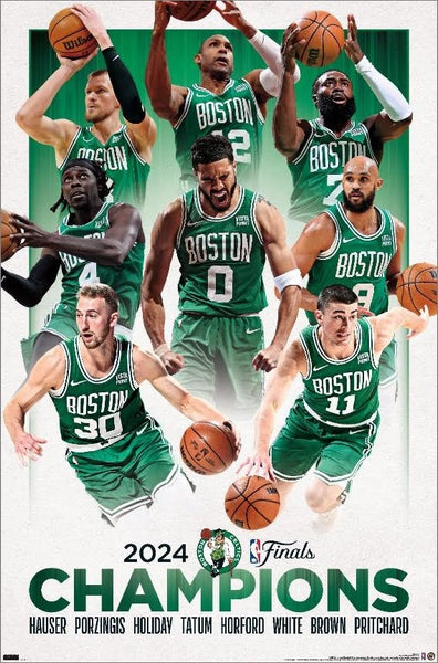 *SHIPS 6/29* Boston Celtics 2024 NBA Champions 8-Player Commemorative Poster - Costacos Sports