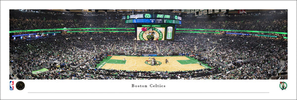 Boston Celtics NBA Game Night at TD Garden Panoramic Poster Print - Blakeway Worldwide