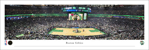 Boston Celtics NBA Game Night at TD Garden Panoramic Poster Print - Blakeway Worldwide