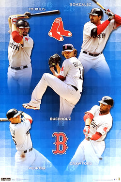 Boston Red Sox "Super Five" Poster (Youkilis, Gonzalez, Pedroia, Buchholz, Crawford) - Costacos 2011
