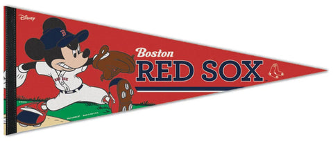 Boston Red Sox "Mickey Mouse Flamethrower" Official MLB Disney Premium Felt Pennant - Wincraft Inc.