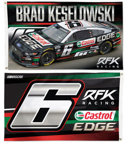 Brad Keselowski NASCAR Castrol Ford Mustang #6 Official 3'x5' 2-Sided Deluxe-Edition FLAG - Wincraft 2023