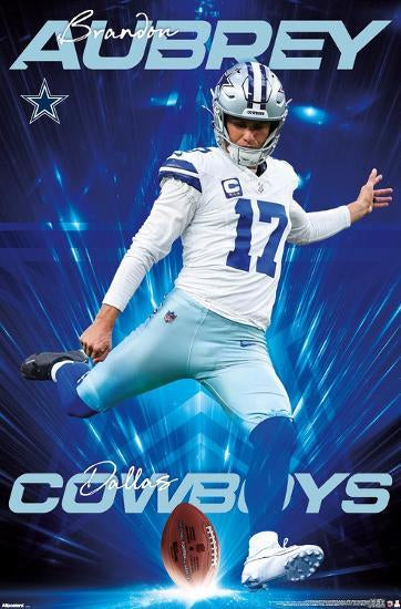 Brandon Aubrey "Boom!" Dallas Cowboys Kicker NFL Football Poster - Costacos 2026