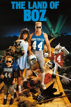 Brian Bosworth "The Land of Boz" Seattle Seahawks Vintage Original 1987 NFL Theme Poster - Costacos Final Stock Collection
