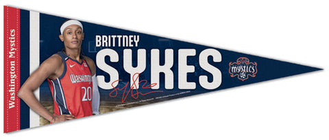 Brittney Sykes Washington Mystics Official WNBA Basketball Signature Series Premium Felt Pennant - Wincraft