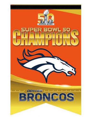 Denver Broncos Super Bowl 50 Championship Banner Style Poster