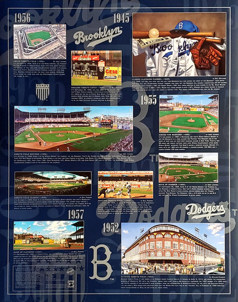Brooklyn Dodgers Historic Art Collage (1945-57) Wall Poster - Bill Goff Inc.