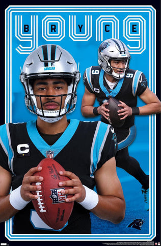 Bryce Young "Superstar" Carolina Panthers QB Official NFL Football Action Poster - Costacos 2024