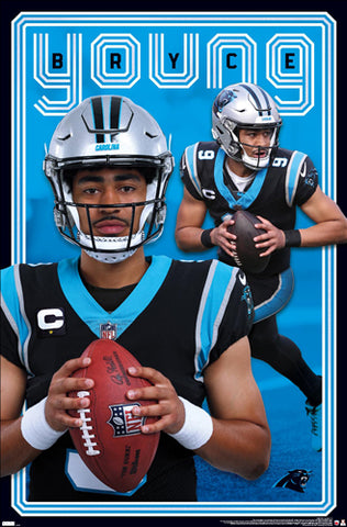 Bryce Young "Arrival" Carolina Panthers QB Official NFL Football Action Poster - Costacos 2024