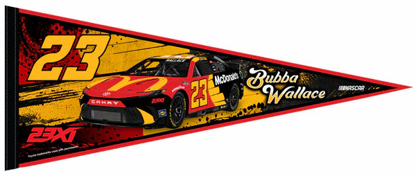 Bubba Wallace NASCAR McDonald's #23 Toyota Auto Racing Action Felt Collector's Pennant - Rico Inc.