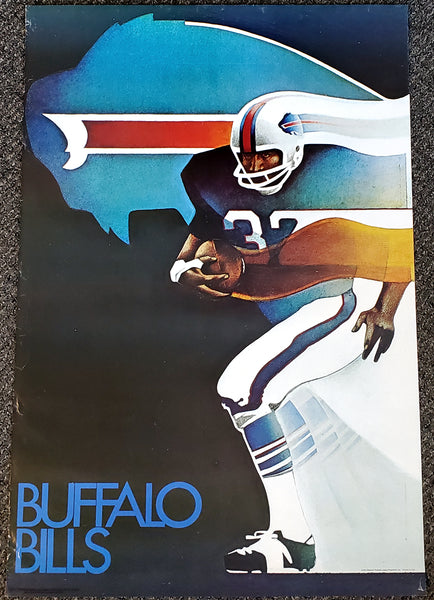 Buffalo Bills 1974 Stancraft George Bartell Series Vintage Original 24x36 Theme Art Poster