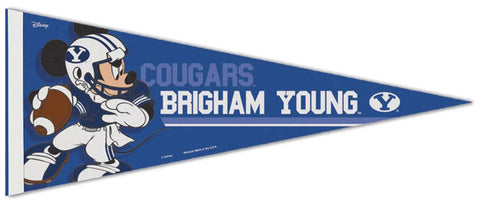 Brigham Young University BYU COUGARS Football "Mickey QB Gunslinger" Official NCAA/Disney Premium Felt Pennant - Wincraft