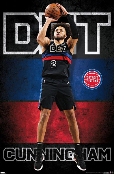 Cade Cunningham "Superstar" Detroit Pistons Official NBA Basketball Action Poster - Costacos 2024