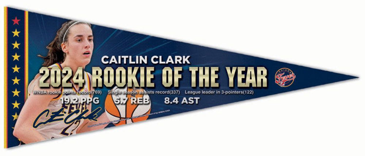 Bandiera Indiana Fever Caitlin Clark: Gagliardetto Ufficiale 30,5x76,2 Cm In Feltro Per Muro - 3