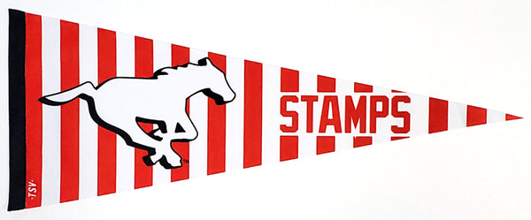 Calgary Stampeders "Stamps" CFL Football Team Premium Felt Pennant - TSV 2023