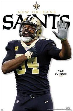 Cam Jordan "Sack Master" New Orleans Saints NFL Action Wall Poster - Costacos 2023