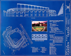 Oriole Park at Camden Yards Baltimore Orioles MLB Baseball Stadium Blueprint Poster - Ballpark Blueprints 2004