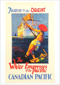 Canadian Pacific White Empress "Fastest to the Orient" (1932) Vintage Poster Reproduction