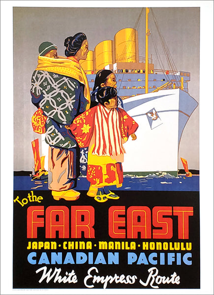 Canadian Pacific to the Far East (1936) Vintage Ocean Liner Travel Poster Reproduction
