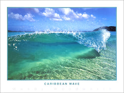 Surfing "Caribbean Wave" Ocean Wave Classic Poster Print - Creation Captured