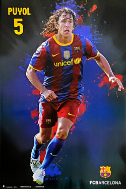 Carles Puyol "SuperAction" FC Barcelona Soccer Futbol Poster (2010/11) - G.E. (Spain)
