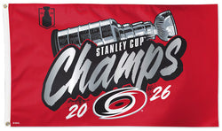 *SHIPS 6/27* Carolina Hurricanes 2026 NHL Stanley Cup Champions Deluxe 3'x5' FLAG - Wincraft
