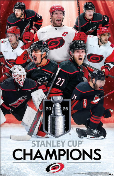 *SHIPS 6/24* Carolina Hurricanes 2026 Stanley Cup Champions 9-Player Commemorative Poster - Costacos Sports